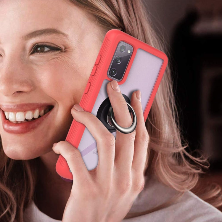 For Samsung Galaxy S20 FE 4G / 5G Starry Sky Solid Color Series Shockproof PC + TPU Protective Case with Ring Holder & Magnetic Function