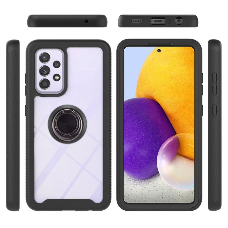 For Samsung Galaxy A72 5G / 4G Starry Sky Solid Color Series Shockproof PC + TPU Protective Case with Ring Holder & Magnetic Function
