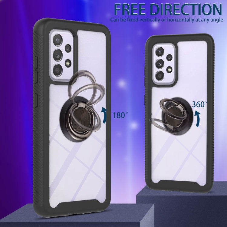 For Samsung Galaxy A72 5G / 4G Starry Sky Solid Color Series Shockproof PC + TPU Protective Case with Ring Holder & Magnetic Function