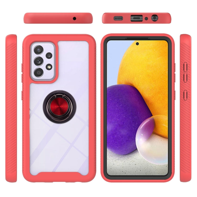 For Samsung Galaxy A72 5G / 4G Starry Sky Solid Color Series Shockproof PC + TPU Protective Case with Ring Holder & Magnetic Function