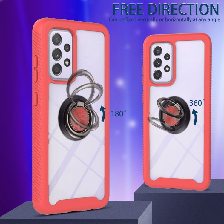 For Samsung Galaxy A72 5G / 4G Starry Sky Solid Color Series Shockproof PC + TPU Protective Case with Ring Holder & Magnetic Function