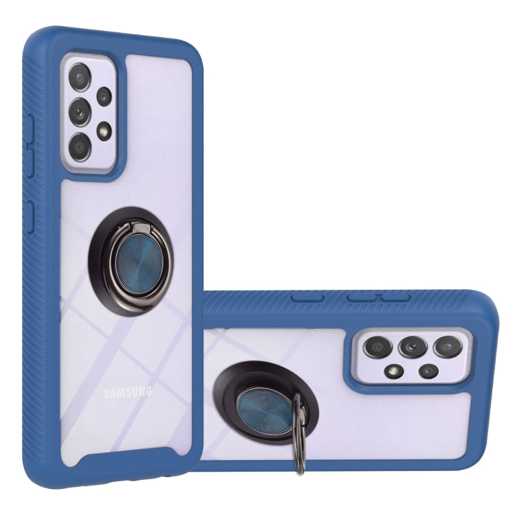 For Samsung Galaxy A72 5G / 4G Starry Sky Solid Color Series Shockproof PC + TPU Protective Case with Ring Holder & Magnetic Function