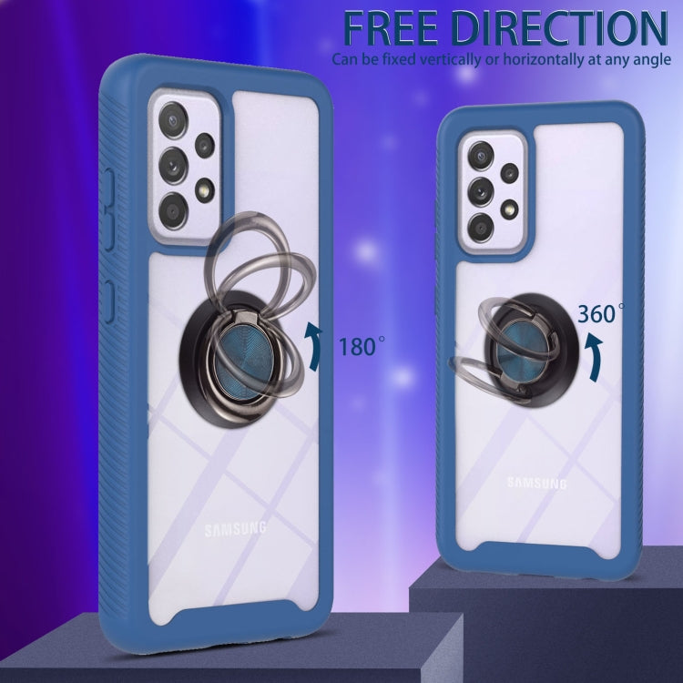 For Samsung Galaxy A72 5G / 4G Starry Sky Solid Color Series Shockproof PC + TPU Protective Case with Ring Holder & Magnetic Function