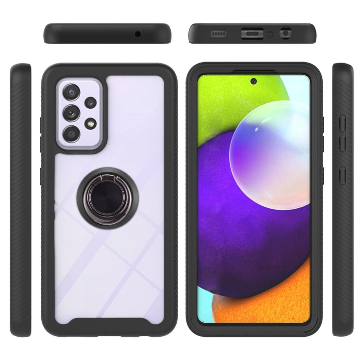 For Samsung Galaxy A52 5G / 4G Starry Sky Solid Color Series Shockproof PC + TPU Protective Case with Ring Holder & Magnetic Function
