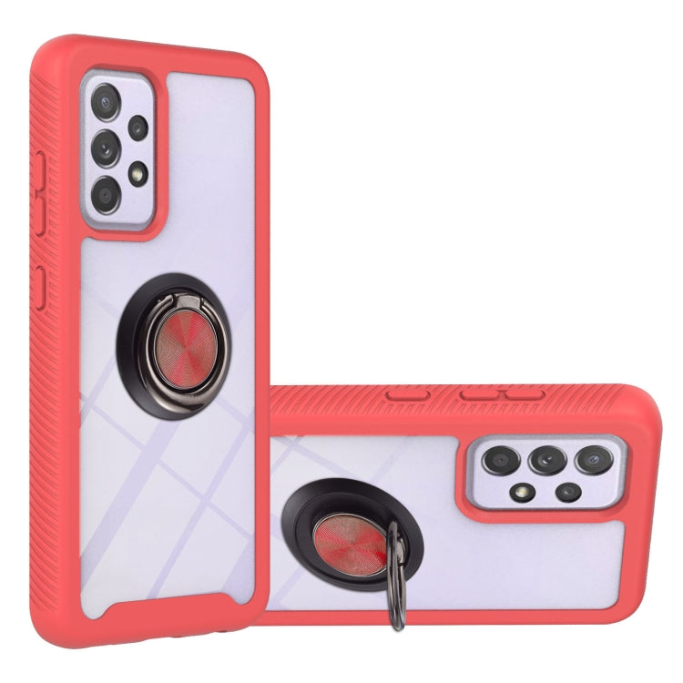 For Samsung Galaxy A52 5G / 4G Starry Sky Solid Color Series Shockproof PC + TPU Protective Case with Ring Holder & Magnetic Function