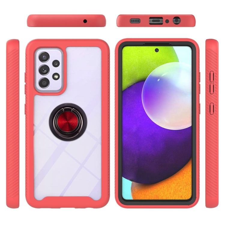 For Samsung Galaxy A52 5G / 4G Starry Sky Solid Color Series Shockproof PC + TPU Protective Case with Ring Holder & Magnetic Function
