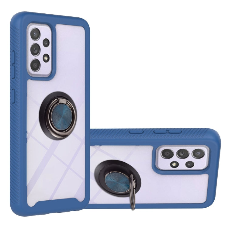 For Samsung Galaxy A52 5G / 4G Starry Sky Solid Color Series Shockproof PC + TPU Protective Case with Ring Holder & Magnetic Function