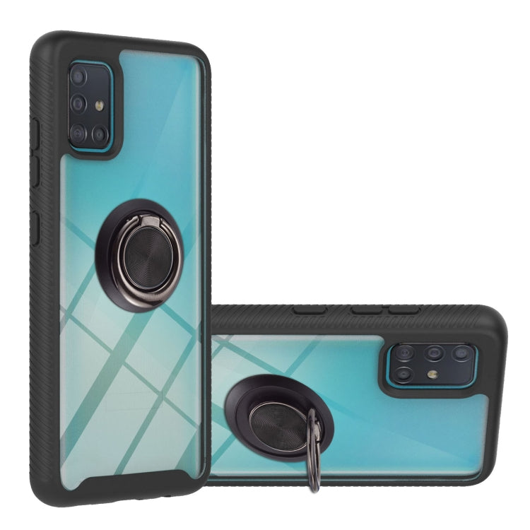 For Samsung Galaxy A51/ A515 Starry Sky Solid Color Series Shockproof PC + TPU Protective Case with Ring Holder & Magnetic Function