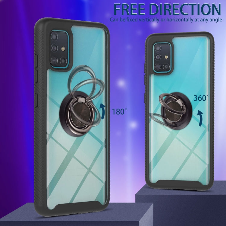 For Samsung Galaxy A51/ A515 Starry Sky Solid Color Series Shockproof PC + TPU Protective Case with Ring Holder & Magnetic Function