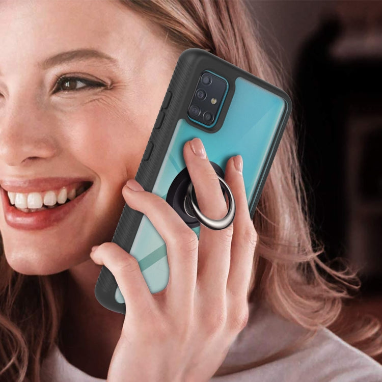 For Samsung Galaxy A51/ A515 Starry Sky Solid Color Series Shockproof PC + TPU Protective Case with Ring Holder & Magnetic Function