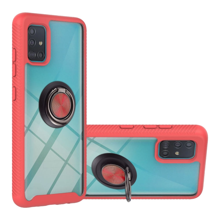 For Samsung Galaxy A51/ A515 Starry Sky Solid Color Series Shockproof PC + TPU Protective Case with Ring Holder & Magnetic Function