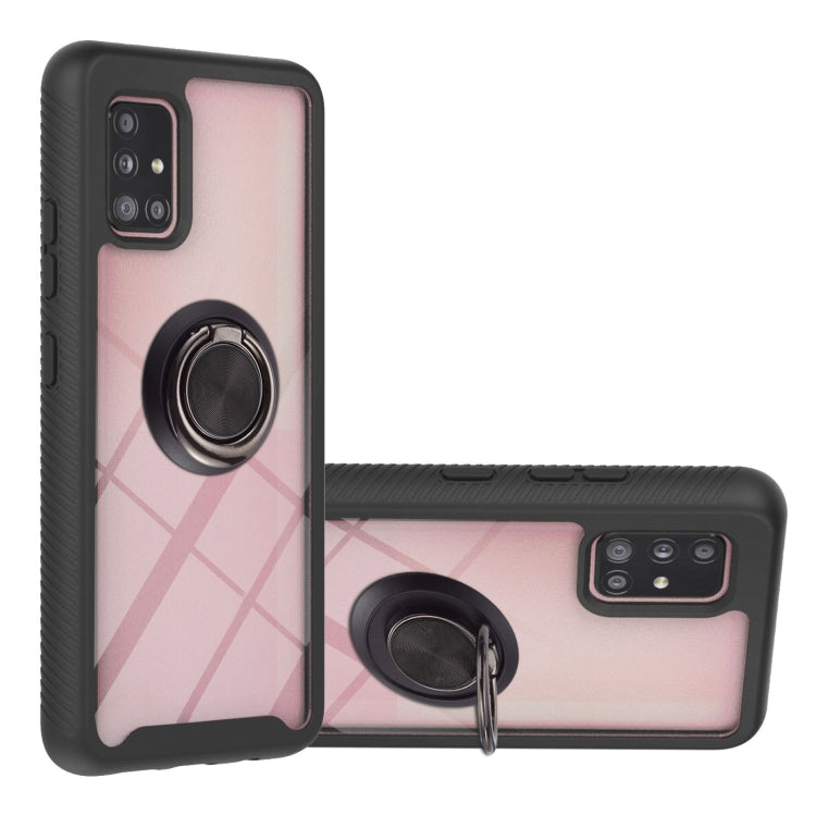 For Samsung Galaxy A51 5G Starry Sky Solid Color Series Shockproof PC + TPU Protective Case with Ring Holder & Magnetic Function