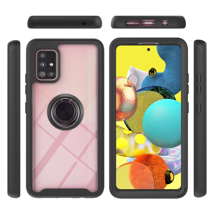 For Samsung Galaxy A51 5G Starry Sky Solid Color Series Shockproof PC + TPU Protective Case with Ring Holder & Magnetic Function