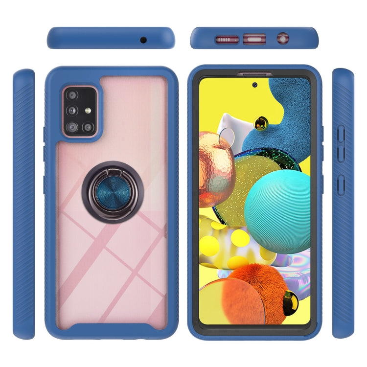 For Samsung Galaxy A51 5G Starry Sky Solid Color Series Shockproof PC + TPU Protective Case with Ring Holder & Magnetic Function