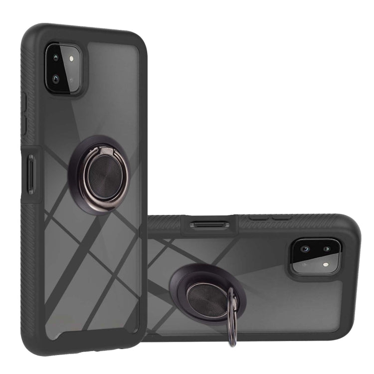 For Samsung Galaxy A22 5G Starry Sky Solid Color Series Shockproof PC + TPU Protective Case with Ring Holder & Magnetic Function