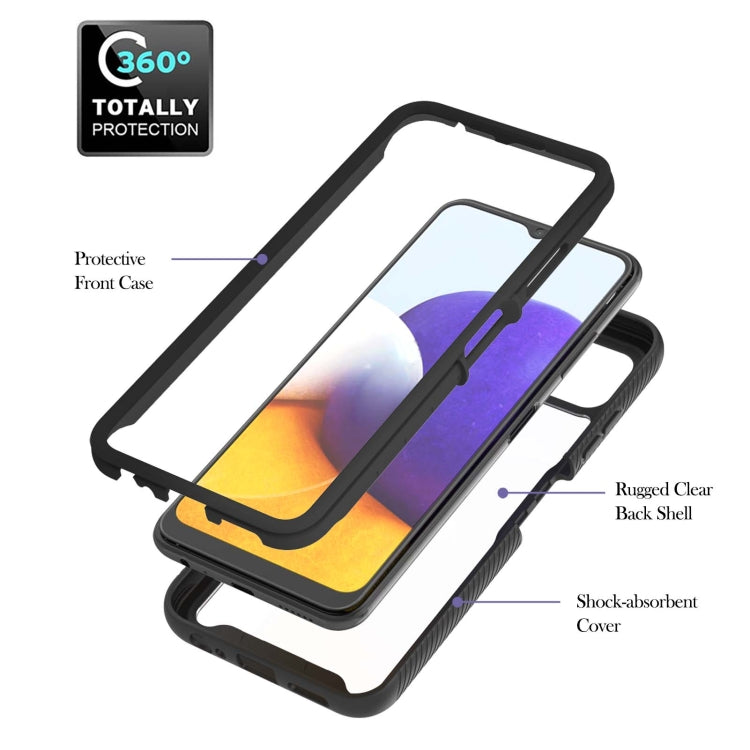 For Samsung Galaxy A22 5G Starry Sky Solid Color Series Shockproof PC + TPU Protective Case with Ring Holder & Magnetic Function