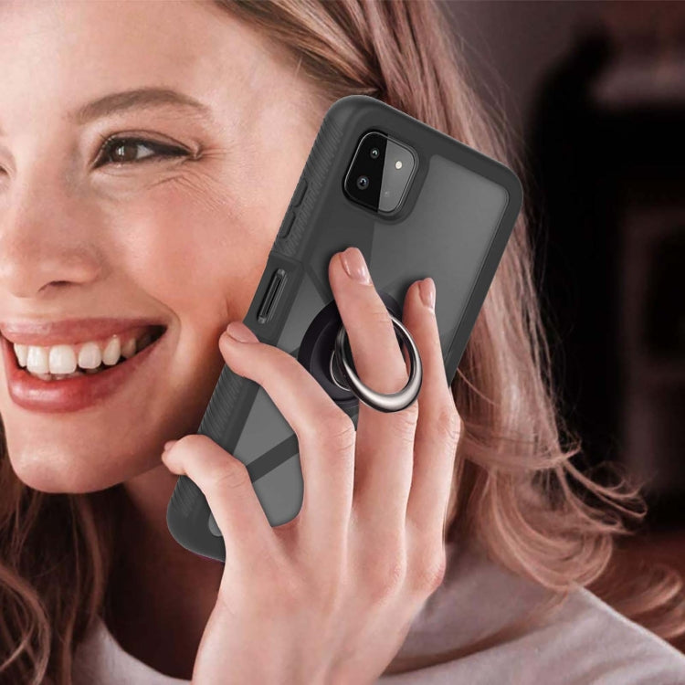 For Samsung Galaxy A22 5G Starry Sky Solid Color Series Shockproof PC + TPU Protective Case with Ring Holder & Magnetic Function