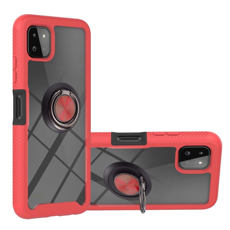 For Samsung Galaxy A22 5G Starry Sky Solid Color Series Shockproof PC + TPU Protective Case with Ring Holder & Magnetic Function