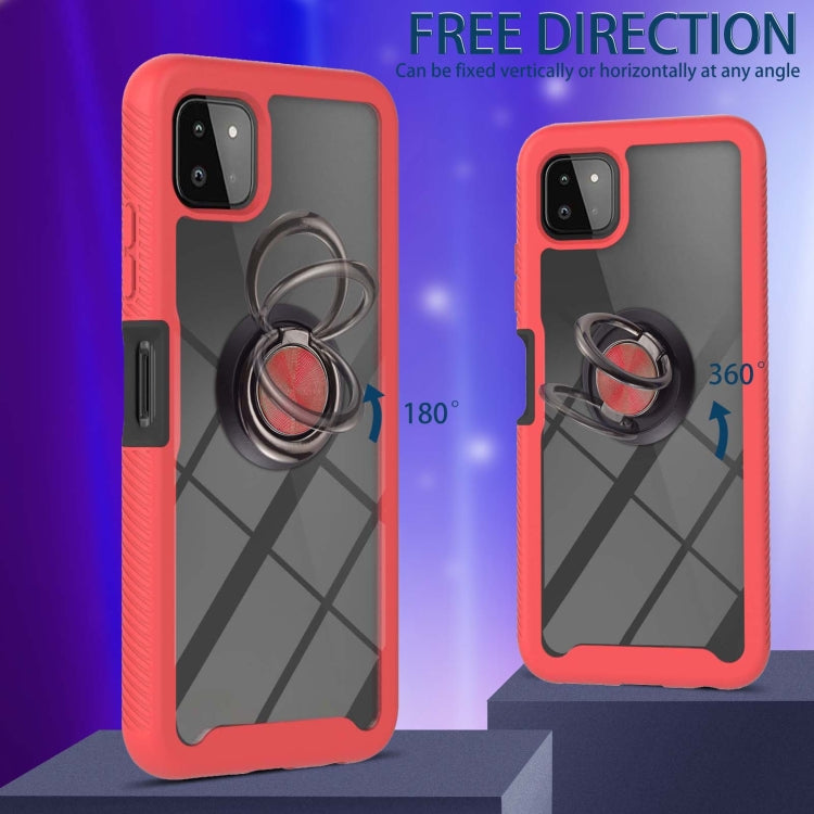For Samsung Galaxy A22 5G Starry Sky Solid Color Series Shockproof PC + TPU Protective Case with Ring Holder & Magnetic Function