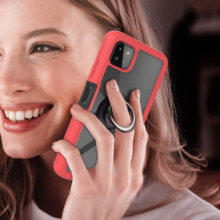 For Samsung Galaxy A22 5G Starry Sky Solid Color Series Shockproof PC + TPU Protective Case with Ring Holder & Magnetic Function