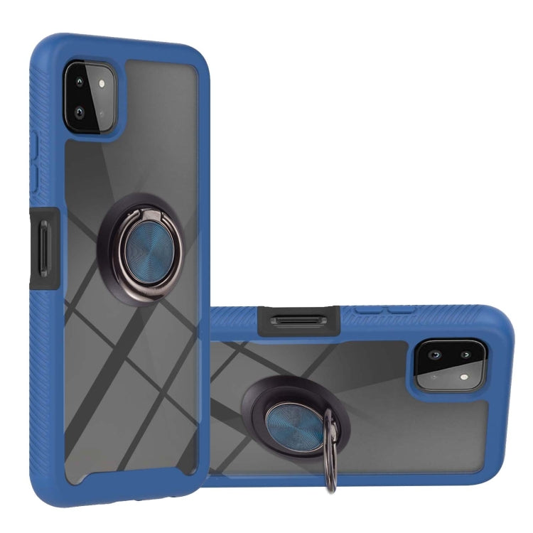 For Samsung Galaxy A22 5G Starry Sky Solid Color Series Shockproof PC + TPU Protective Case with Ring Holder & Magnetic Function