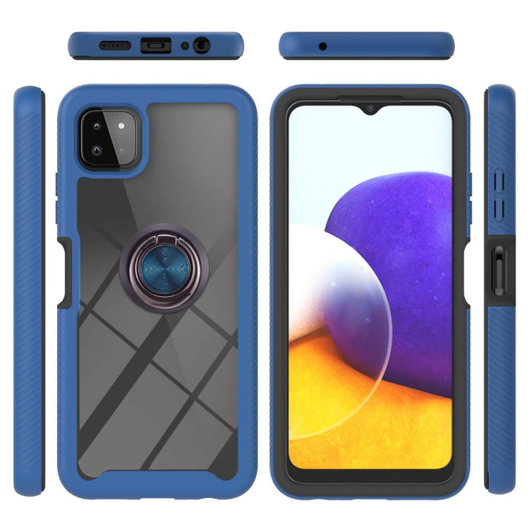 For Samsung Galaxy A22 5G Starry Sky Solid Color Series Shockproof PC + TPU Protective Case with Ring Holder & Magnetic Function