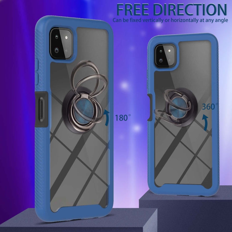 For Samsung Galaxy A22 5G Starry Sky Solid Color Series Shockproof PC + TPU Protective Case with Ring Holder & Magnetic Function