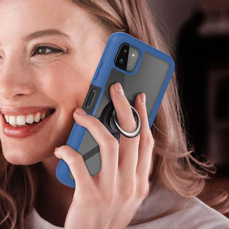 For Samsung Galaxy A22 5G Starry Sky Solid Color Series Shockproof PC + TPU Protective Case with Ring Holder & Magnetic Function