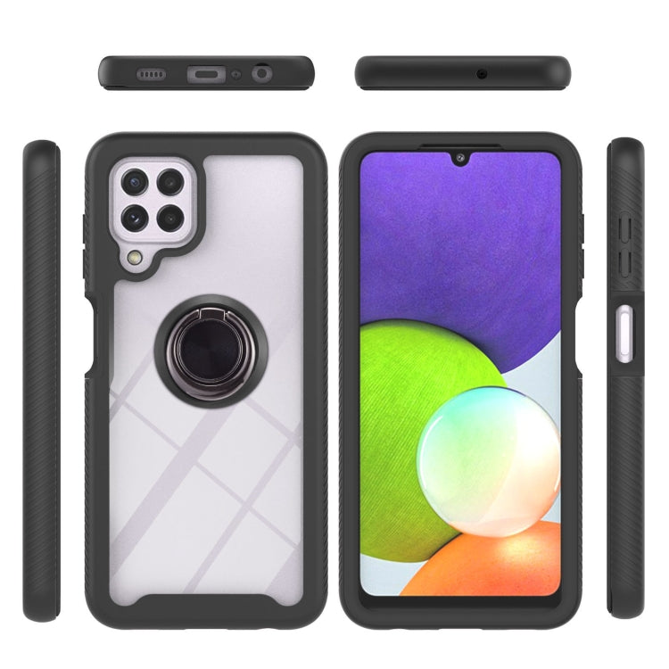 For Samsung Galaxy A22 4G Starry Sky Solid Color Series Shockproof PC + TPU Protective Case with Ring Holder & Magnetic Function
