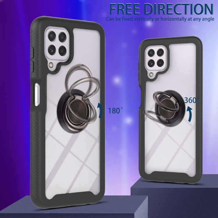 For Samsung Galaxy A22 4G Starry Sky Solid Color Series Shockproof PC + TPU Protective Case with Ring Holder & Magnetic Function