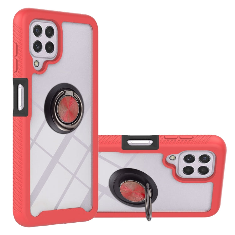 For Samsung Galaxy A22 4G Starry Sky Solid Color Series Shockproof PC + TPU Protective Case with Ring Holder & Magnetic Function