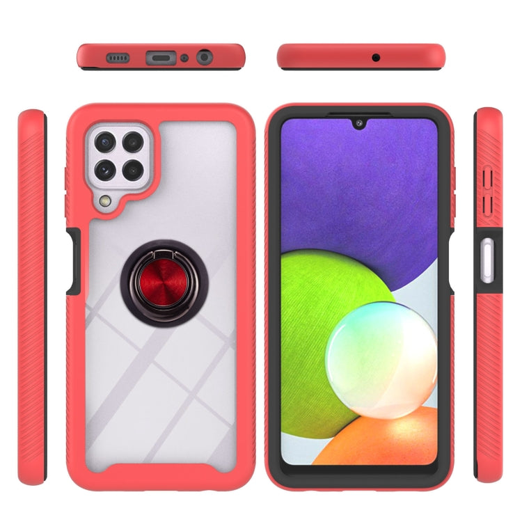 For Samsung Galaxy A22 4G Starry Sky Solid Color Series Shockproof PC + TPU Protective Case with Ring Holder & Magnetic Function
