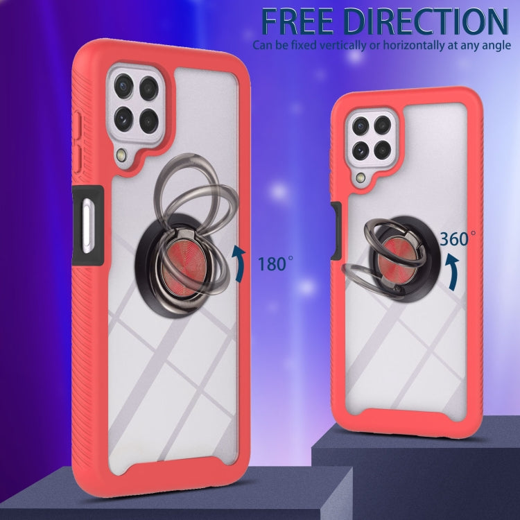 For Samsung Galaxy A22 4G Starry Sky Solid Color Series Shockproof PC + TPU Protective Case with Ring Holder & Magnetic Function