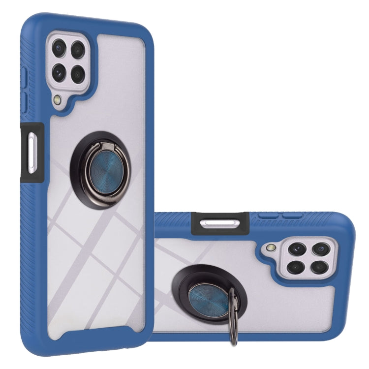 For Samsung Galaxy A22 4G Starry Sky Solid Color Series Shockproof PC + TPU Protective Case with Ring Holder & Magnetic Function