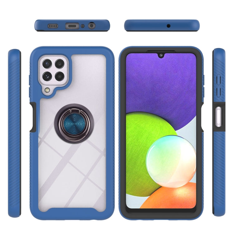 For Samsung Galaxy A22 4G Starry Sky Solid Color Series Shockproof PC + TPU Protective Case with Ring Holder & Magnetic Function