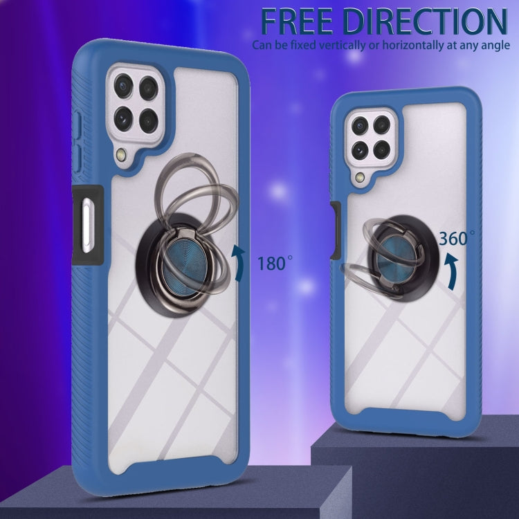 For Samsung Galaxy A22 4G Starry Sky Solid Color Series Shockproof PC + TPU Protective Case with Ring Holder & Magnetic Function