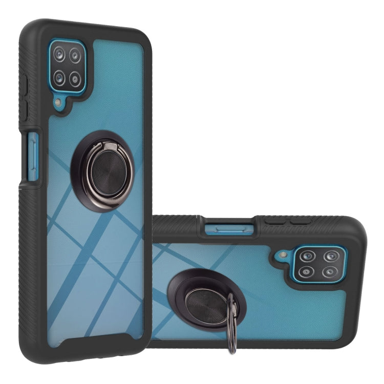 For Samsung Galaxy A12 Starry Sky Solid Color Series Shockproof PC + TPU Protective Case with Ring Holder & Magnetic Function