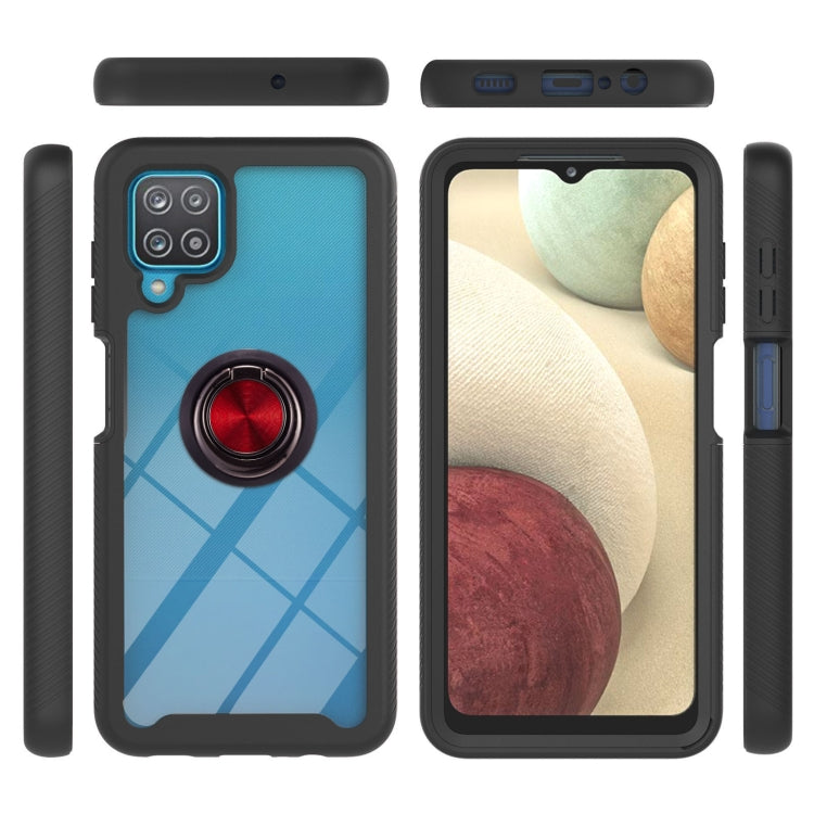 For Samsung Galaxy A12 Starry Sky Solid Color Series Shockproof PC + TPU Protective Case with Ring Holder & Magnetic Function
