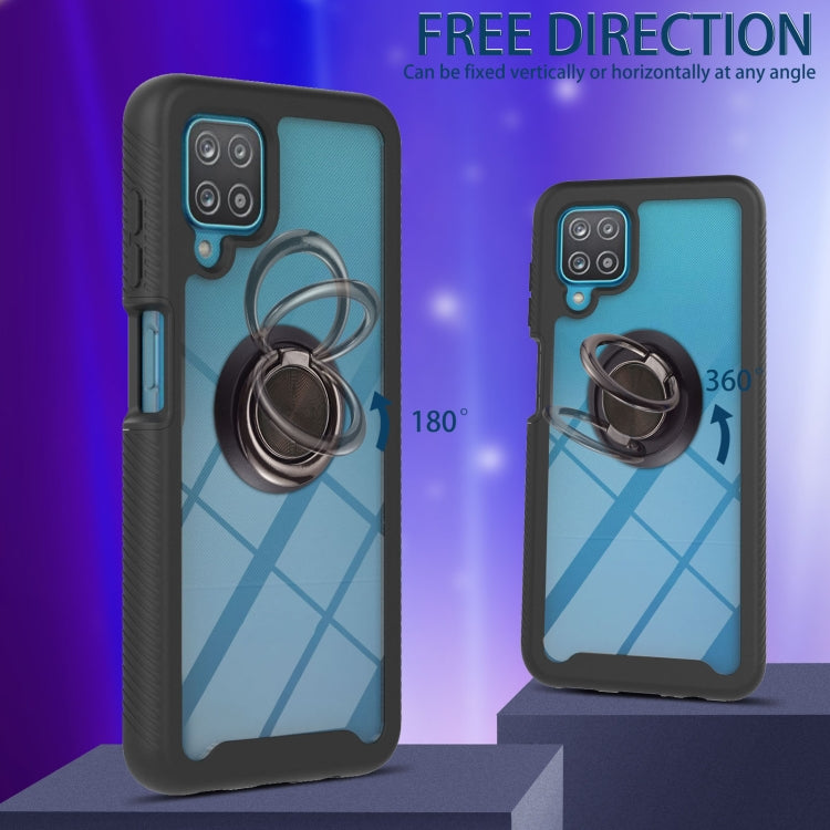 For Samsung Galaxy A12 Starry Sky Solid Color Series Shockproof PC + TPU Protective Case with Ring Holder & Magnetic Function