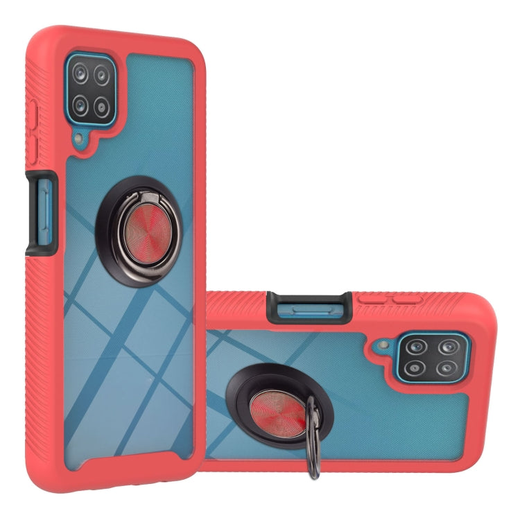 For Samsung Galaxy A12 Starry Sky Solid Color Series Shockproof PC + TPU Protective Case with Ring Holder & Magnetic Function