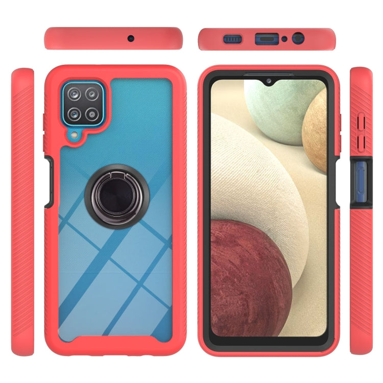 For Samsung Galaxy A12 Starry Sky Solid Color Series Shockproof PC + TPU Protective Case with Ring Holder & Magnetic Function