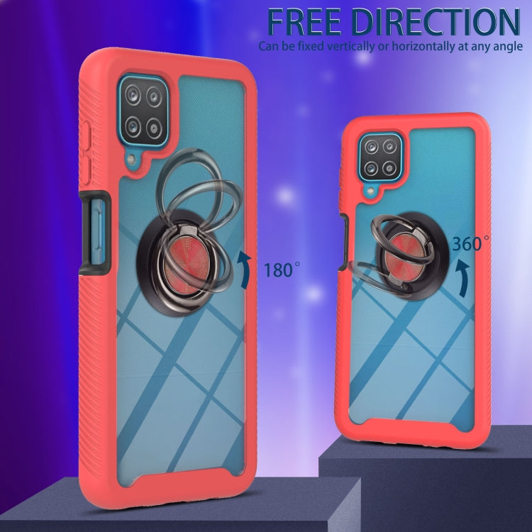 For Samsung Galaxy A12 Starry Sky Solid Color Series Shockproof PC + TPU Protective Case with Ring Holder & Magnetic Function