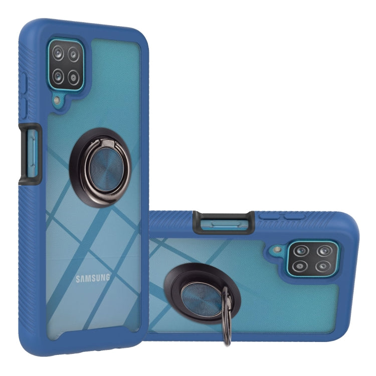 For Samsung Galaxy A12 Starry Sky Solid Color Series Shockproof PC + TPU Protective Case with Ring Holder & Magnetic Function