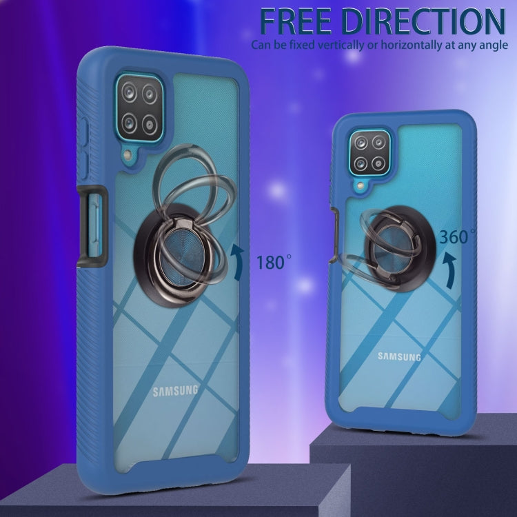 For Samsung Galaxy A12 Starry Sky Solid Color Series Shockproof PC + TPU Protective Case with Ring Holder & Magnetic Function