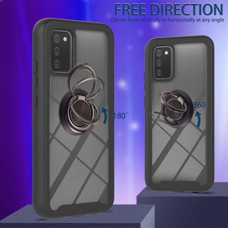 For Samsung Galaxy A02s EU Version Starry Sky Solid Color Series Shockproof PC + TPU Protective Case with Ring Holder & Magnetic Function