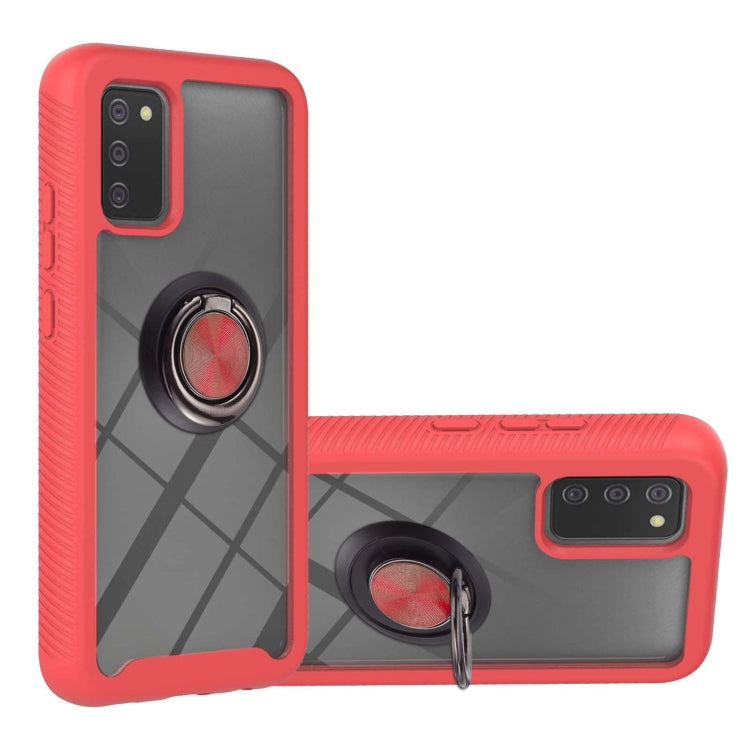 For Samsung Galaxy A02s EU Version Starry Sky Solid Color Series Shockproof PC + TPU Protective Case with Ring Holder & Magnetic Function