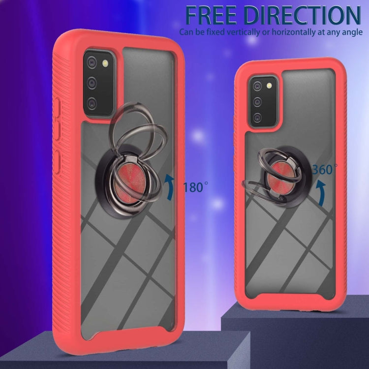 For Samsung Galaxy A02s EU Version Starry Sky Solid Color Series Shockproof PC + TPU Protective Case with Ring Holder & Magnetic Function