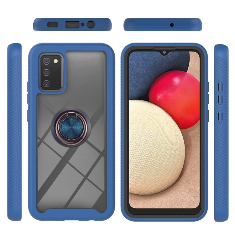 For Samsung Galaxy A02s EU Version Starry Sky Solid Color Series Shockproof PC + TPU Protective Case with Ring Holder & Magnetic Function