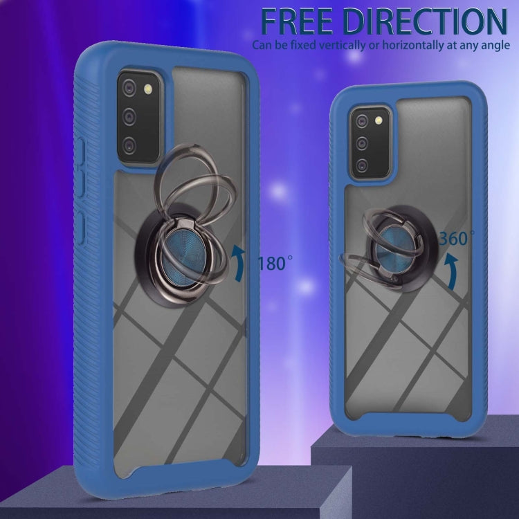 For Samsung Galaxy A02s EU Version Starry Sky Solid Color Series Shockproof PC + TPU Protective Case with Ring Holder & Magnetic Function