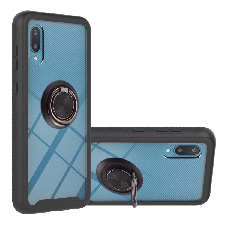 For Samsung Galaxy A02 Starry Sky Solid Color Series Shockproof PC + TPU Protective Case with Ring Holder & Magnetic Function